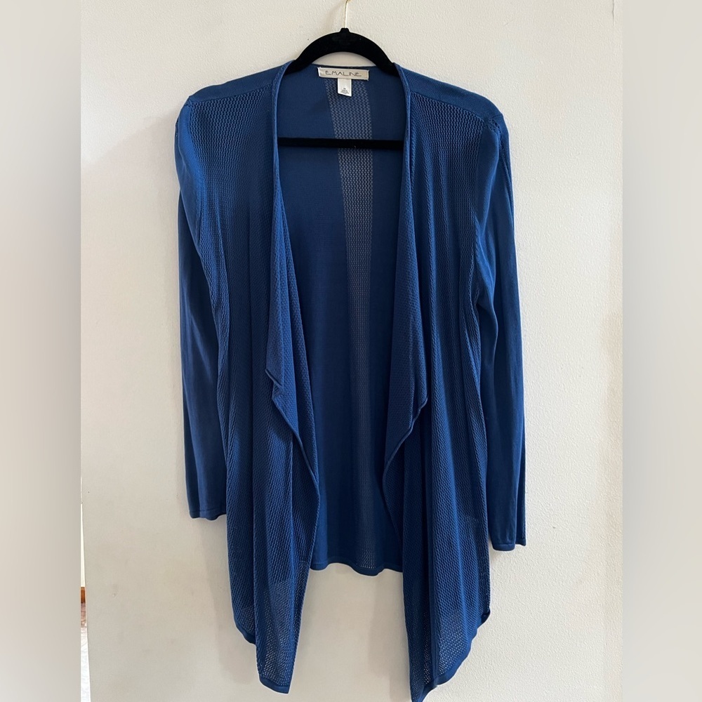 Emaline Open Drape Cardigan navy blue size medium - Picture 3 of 5